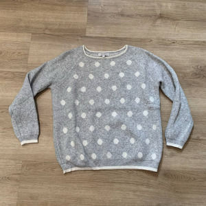 Bartolini Pullover Sweater Small Gray Italy Polkadot Long Sleeve Wool